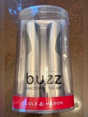 Cole & Mason Buzz Electronic Mill Set Fully adjustable Fine to Course Grind NWT